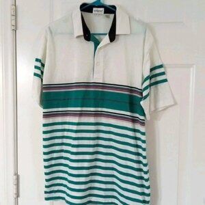 Vintage SporThomson Polo Shirt Men's XL Striped Cotton Blend